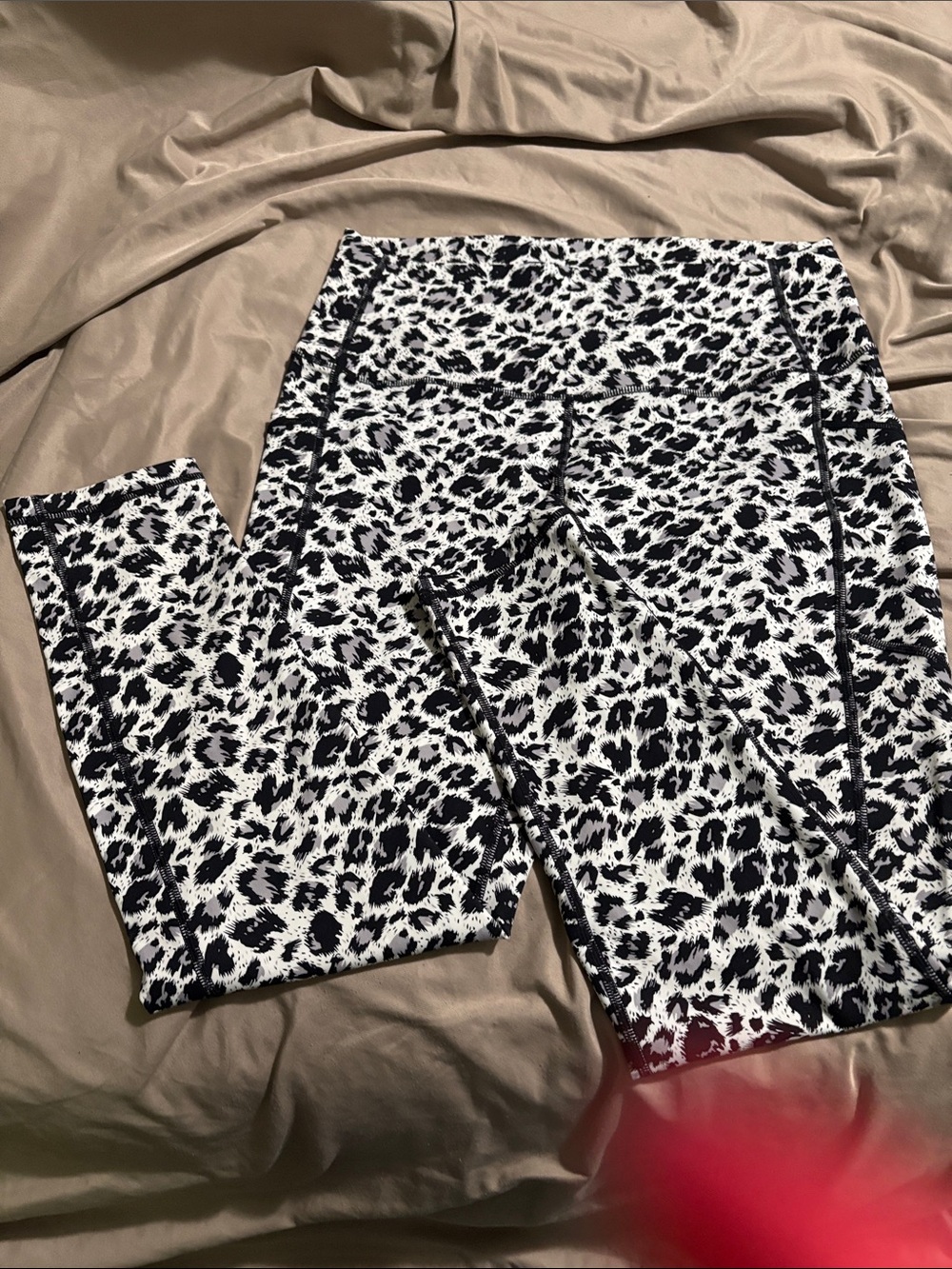 ZYIA Active Black Hoodie with Black & White Leopard Leggings and Camo Leggings - Picture 9 of 10